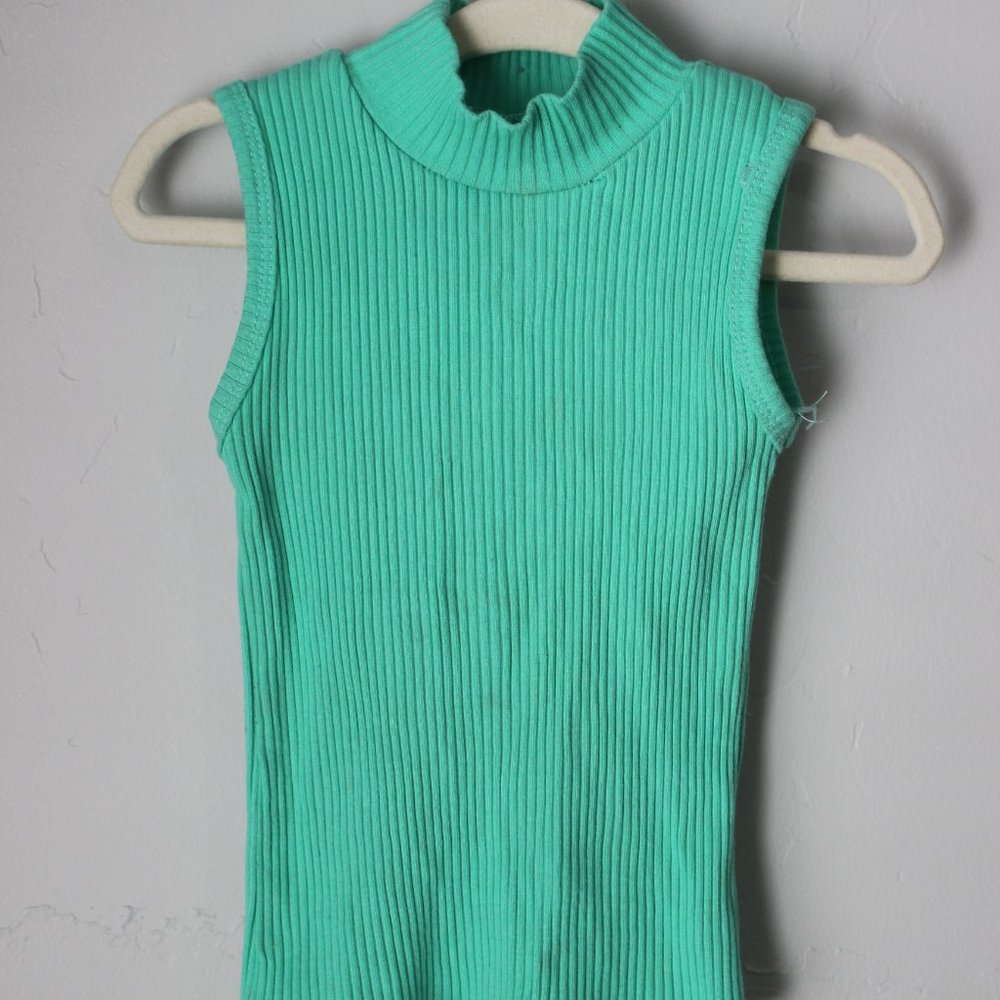 Bailey's Blossoms Mock Neck Ribbed Tank